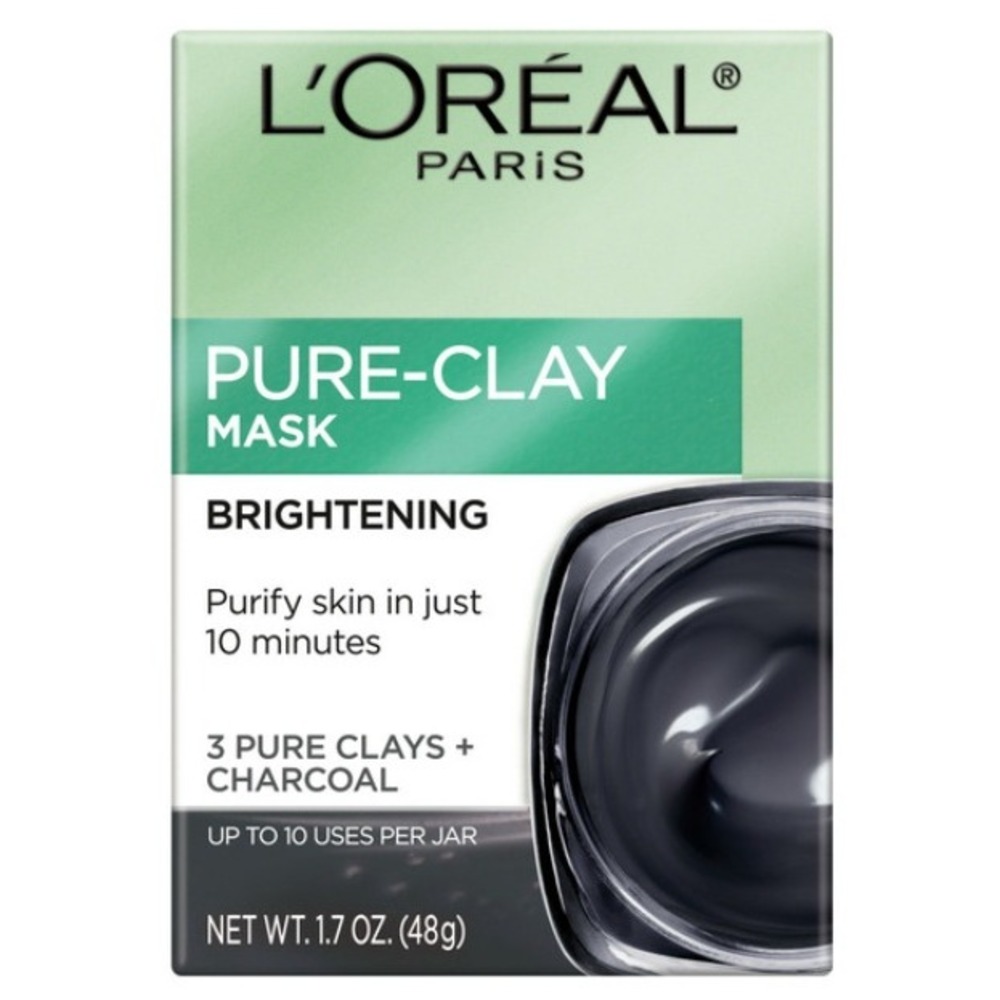 L'Oreal Paris Pure-Clay Mask Brightening 3 Pure Clays + Charcoal 1.7oz 48g